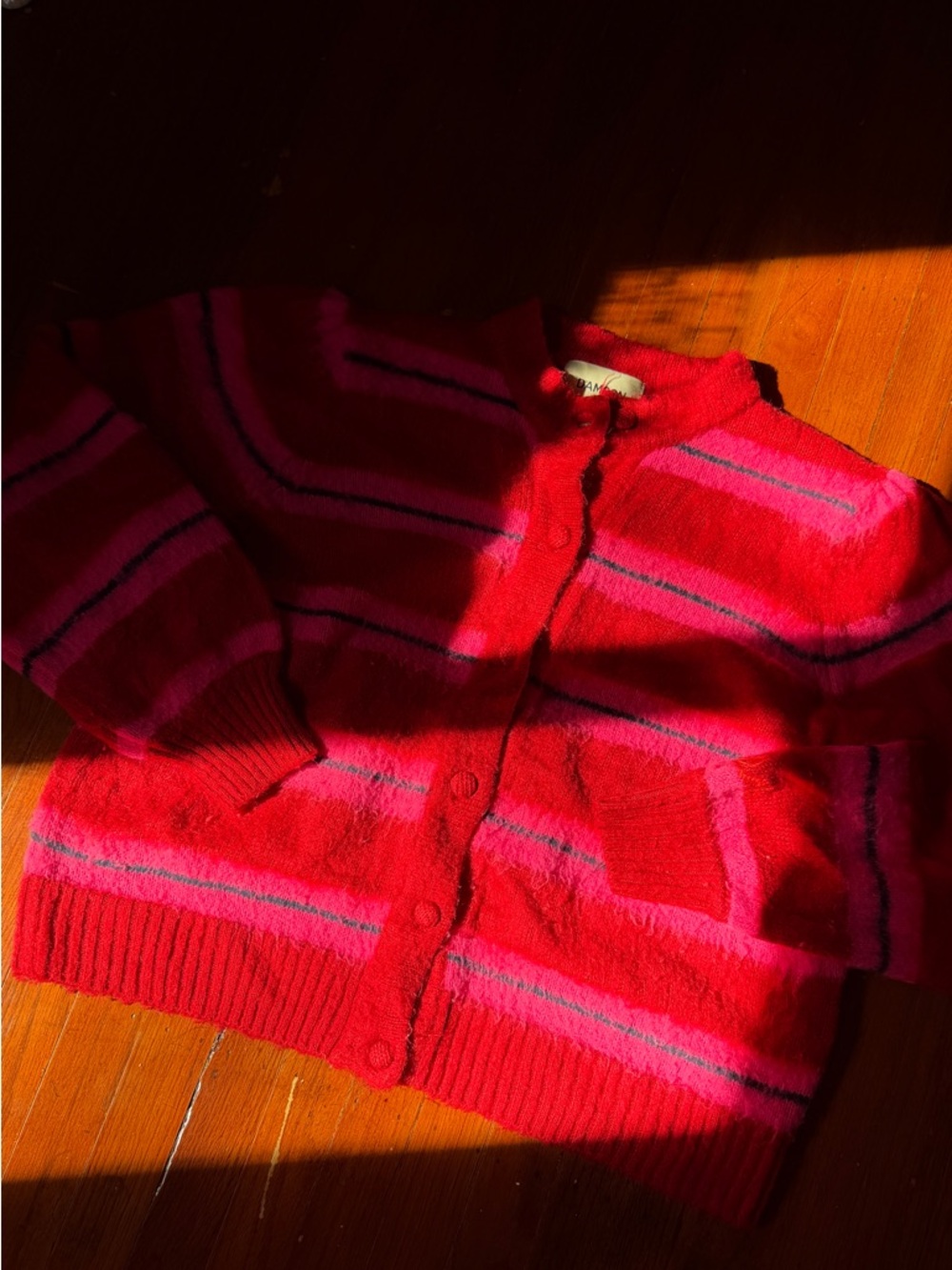 Damson Madder Cece Striped Button Up Cardigan